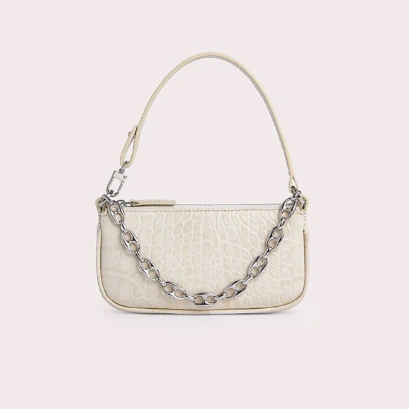 BY FAR Handbags - BY FAR mini rachel cream croco embossed leather bag